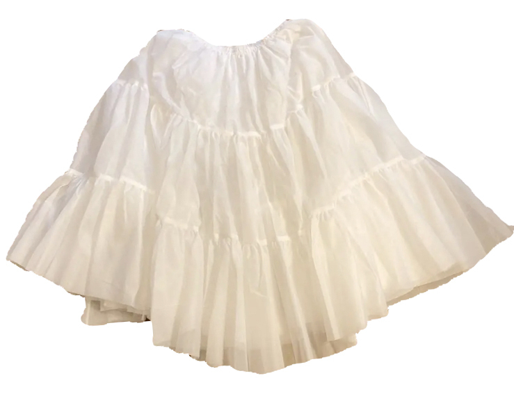 パニエ　ドレス　3段チュール　スカート　ボリュームアップ　ホワイト　フリル
